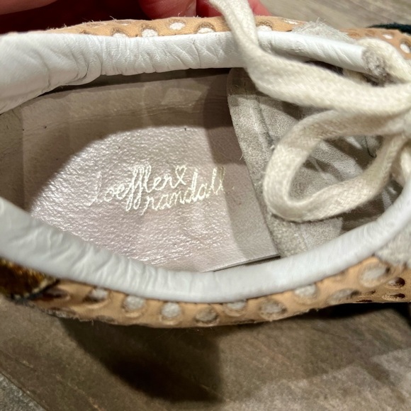 Loeflfler Randall Rio Perforated Tan Leather & Black Suede Sneaker Size 7 Women - Picture 7 of 11